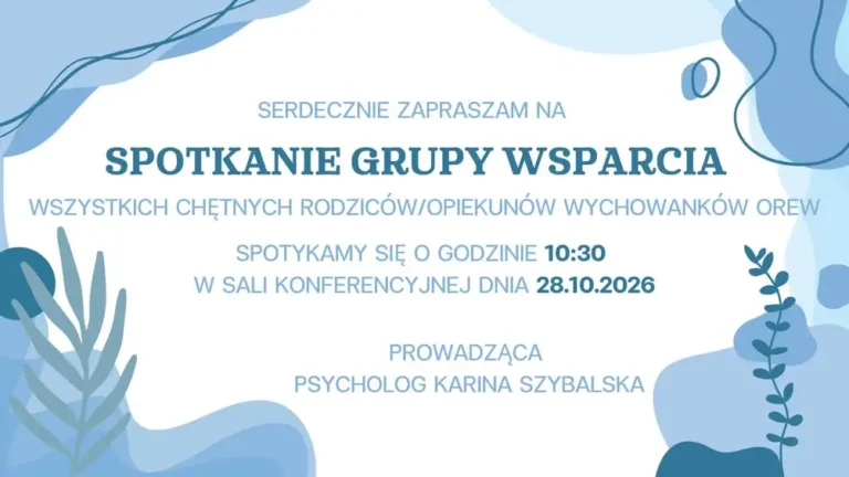 Spotkanie grupy wsparcia dla rodziców wychowanków OREW w Wolbromiu