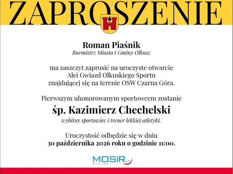 Olkusz otwiera Aleję Gwiazd Sportu – pierwszy uhonorowany to Kazimierz Chechelski