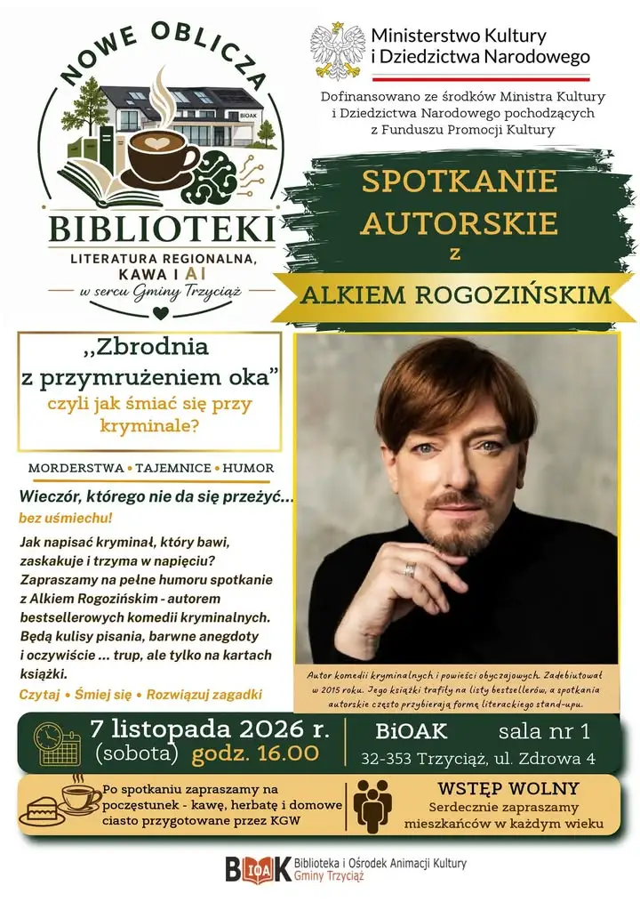 Alk Rogoziński w Trzyciążu – spotkanie autorskie 7 listopada
